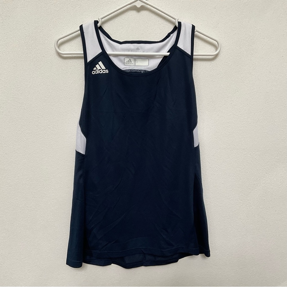 Adidas Climalite Navy Blue, White Razorback Mesh Tank Top Size Large Sport